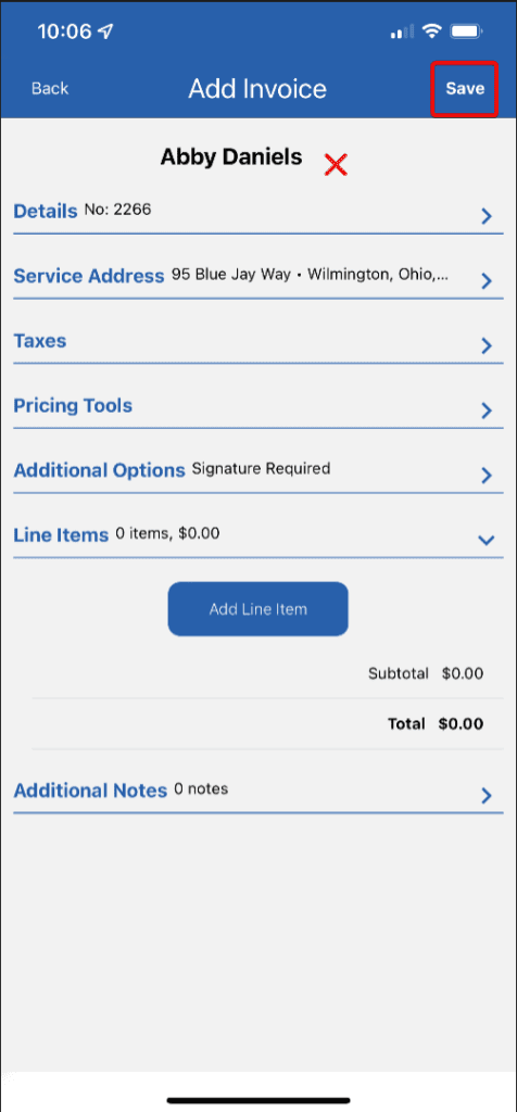 Option 3 to creating invoices in the mobile app. 