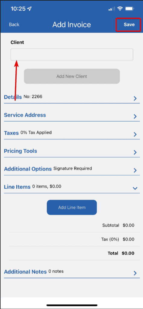 Option 1 to creating invoices in the mobile app. 