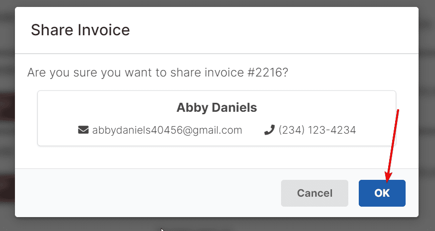 Step 3 to sharing invoice/estimates to clients through Docket.