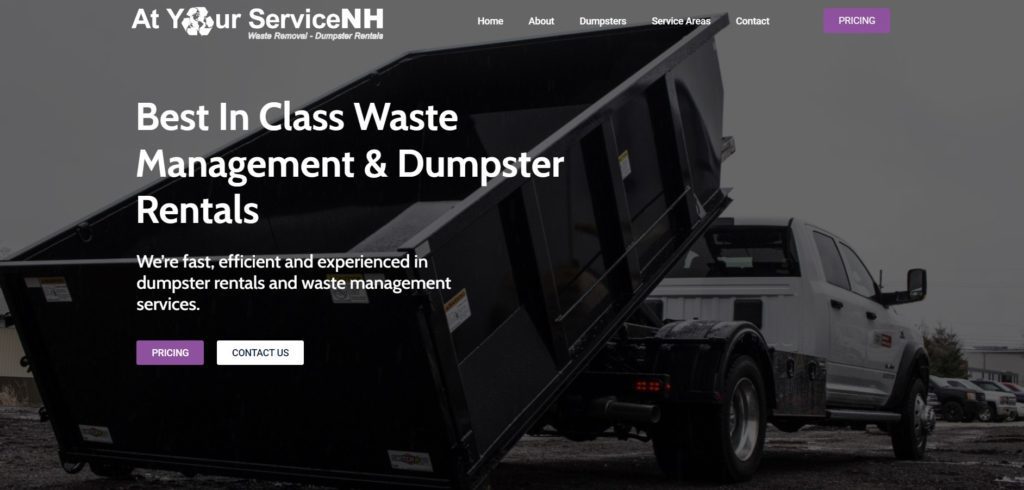dumpster rental website example